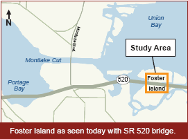 WSDOT Foster Island Study Area map
