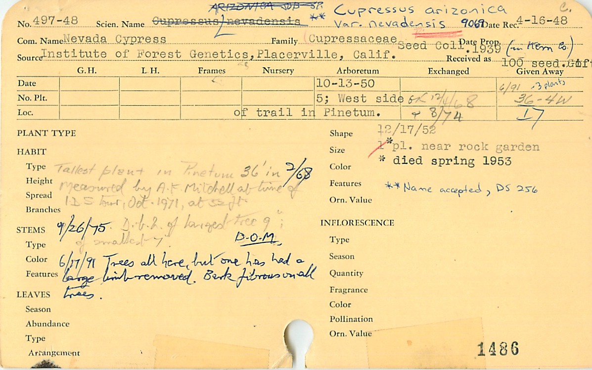 An accession card from 1948.