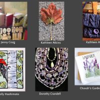 woodblock prints, stone necklaces and hand knit items