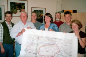 John with colleagues in the 1990s, planning for the Arboretum's Pinetum.