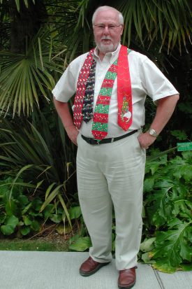 John Wott with Christmas ties