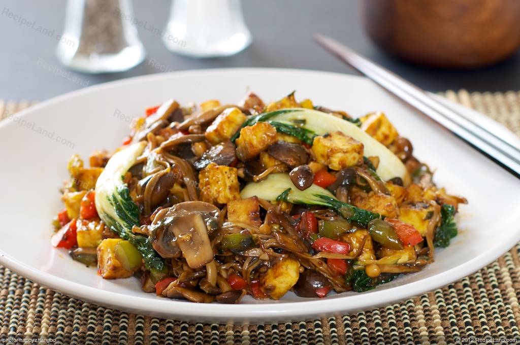 Bok Choy, Mushrooms and Tofu Stir-Fry Recipe