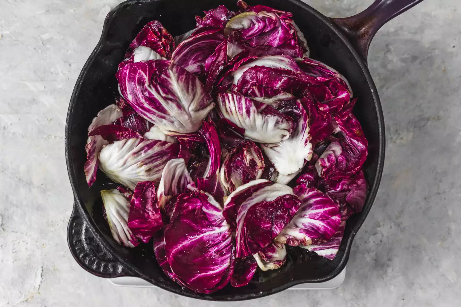 radicchio cooking in a skillet 
